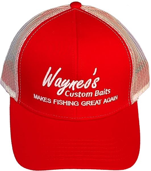 Wayneo's Custom Bait Cap (Red/White) Makes Fishing Great Again